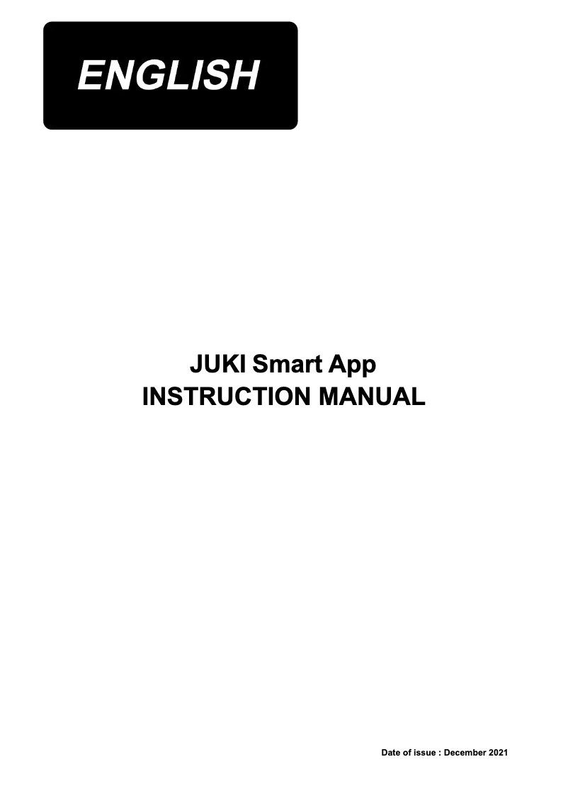 Page 1 de la notice Manuel utilisateur Juki Smart App