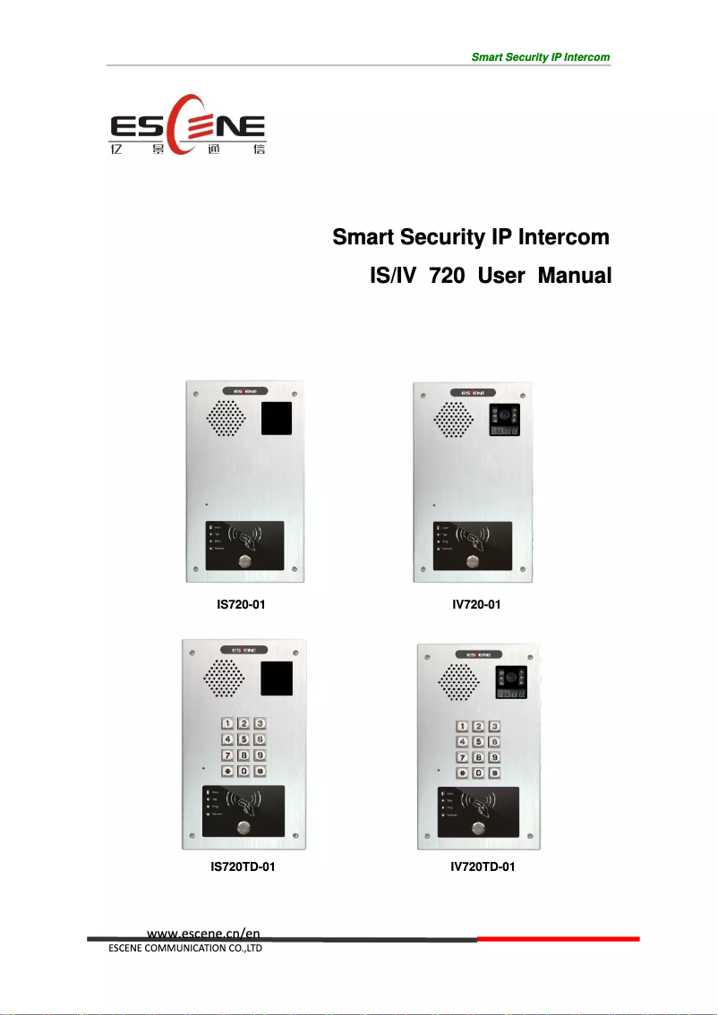 Page 1 de la notice Manuel utilisateur Escene IS720RT-01