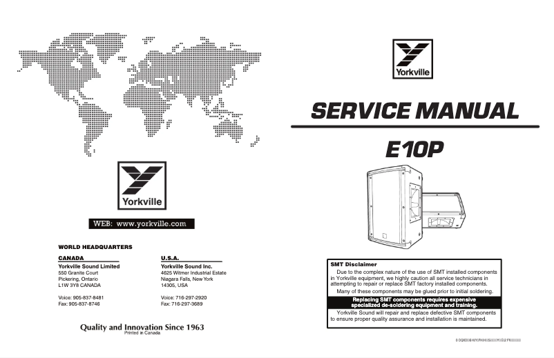 Page n°1 - Manuel utilisateur Yorkville Elite E10P