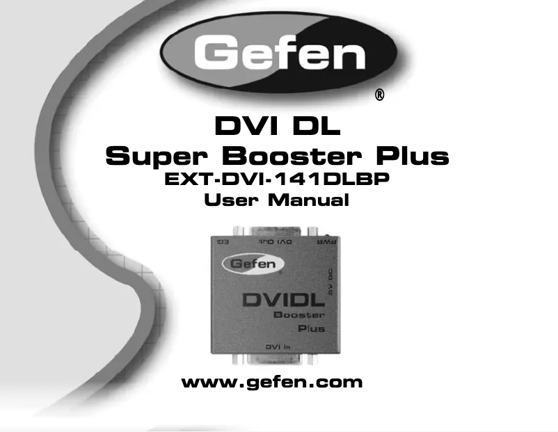 Page n°1 - Manuel utilisateur Gefen EXT-DVI-141DLBP