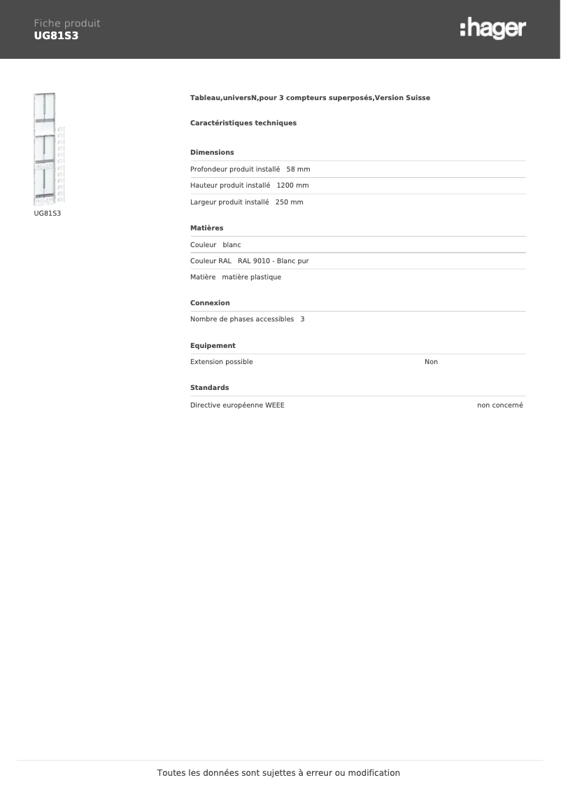 Image de la première page du manuel de l'appareil UG81S3