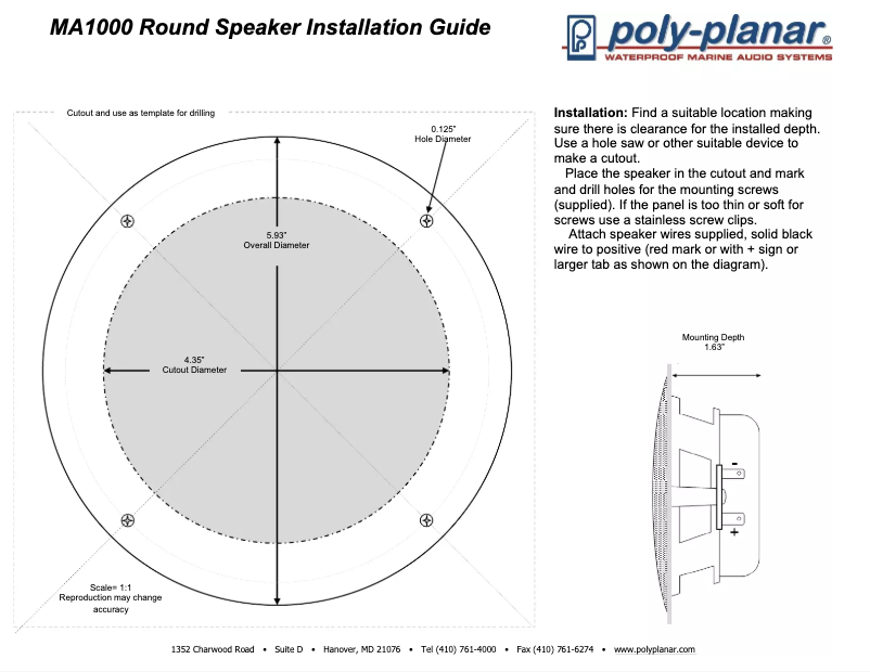 Page n°1 - Manuel utilisateur Poly-Planar MA1000