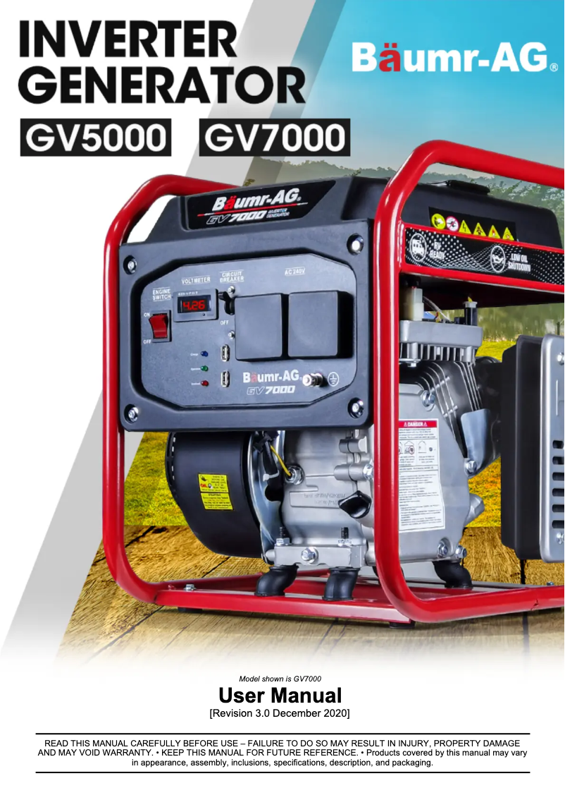 Page n°1 - Manuel utilisateur Baumr-AG GV7000