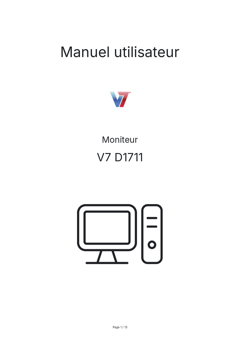 Page n°1 - Manuel utilisateur V7 D1711
