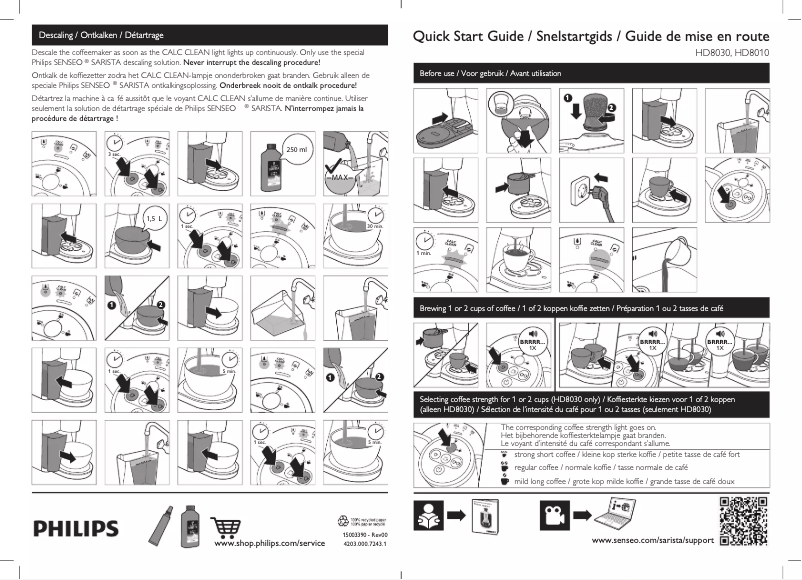 Page n°1 - Manuel utilisateur Philips Senseo Sarista HD8030