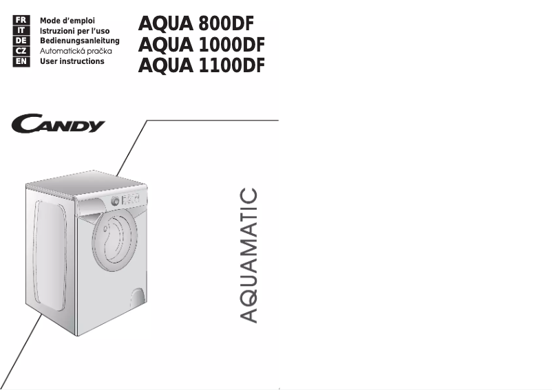 Page n°1 - Manuel utilisateur Candy AQUA 1100DF-01S