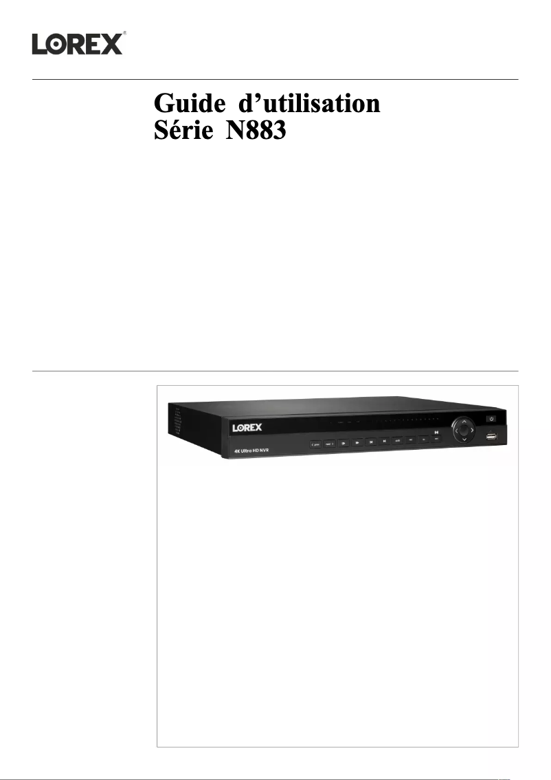 Page n°1 - Manuel utilisateur Lorex N883A38B