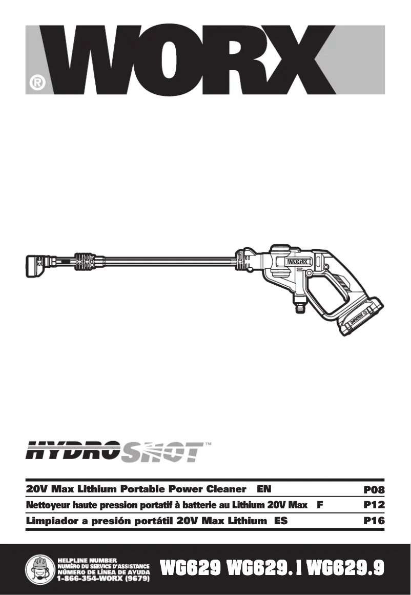 Page 1 de la notice Manuel utilisateur Worx WG629.9