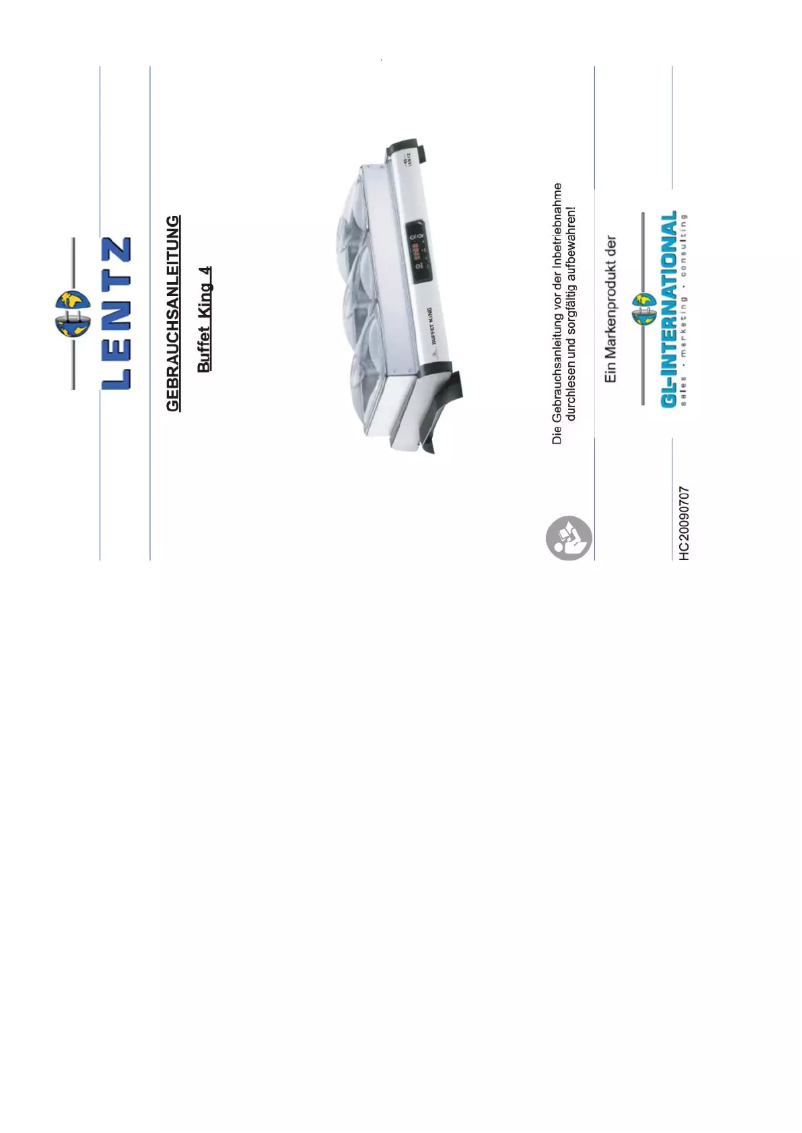 Page 1 de la notice Manuel utilisateur Lentz Buffet King 4