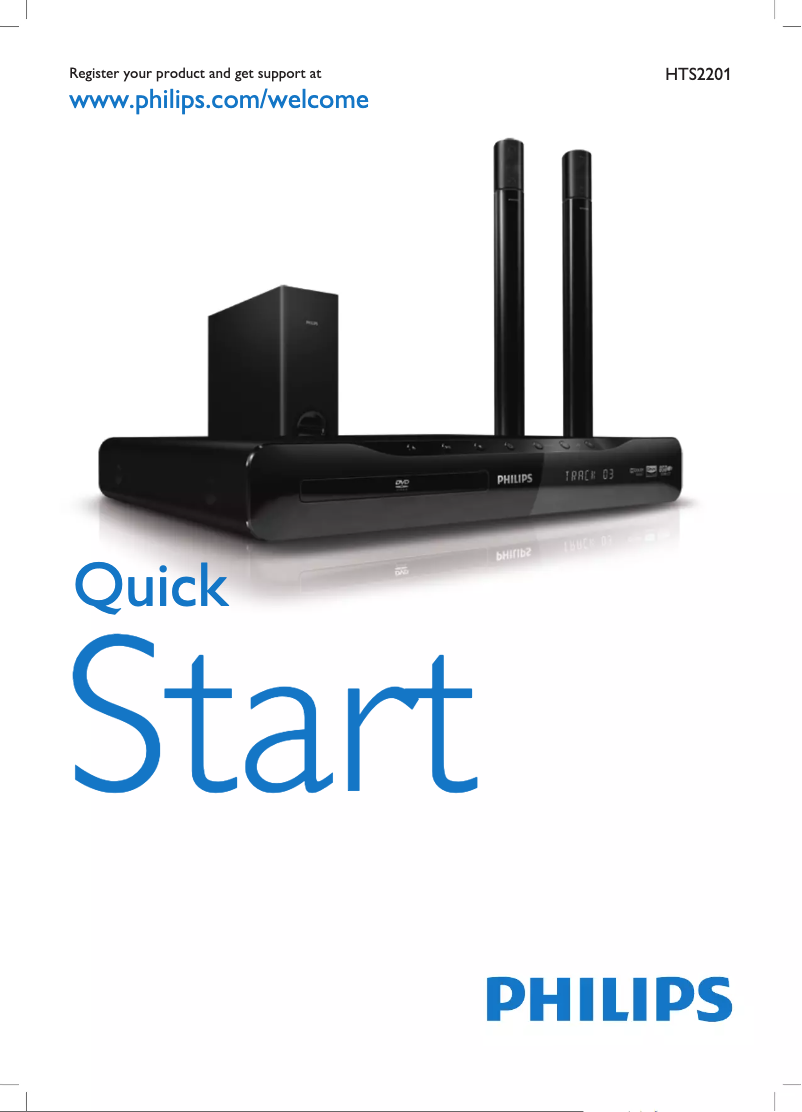 Page 1 de la notice Guide de démarrage rapide Philips HTS2201