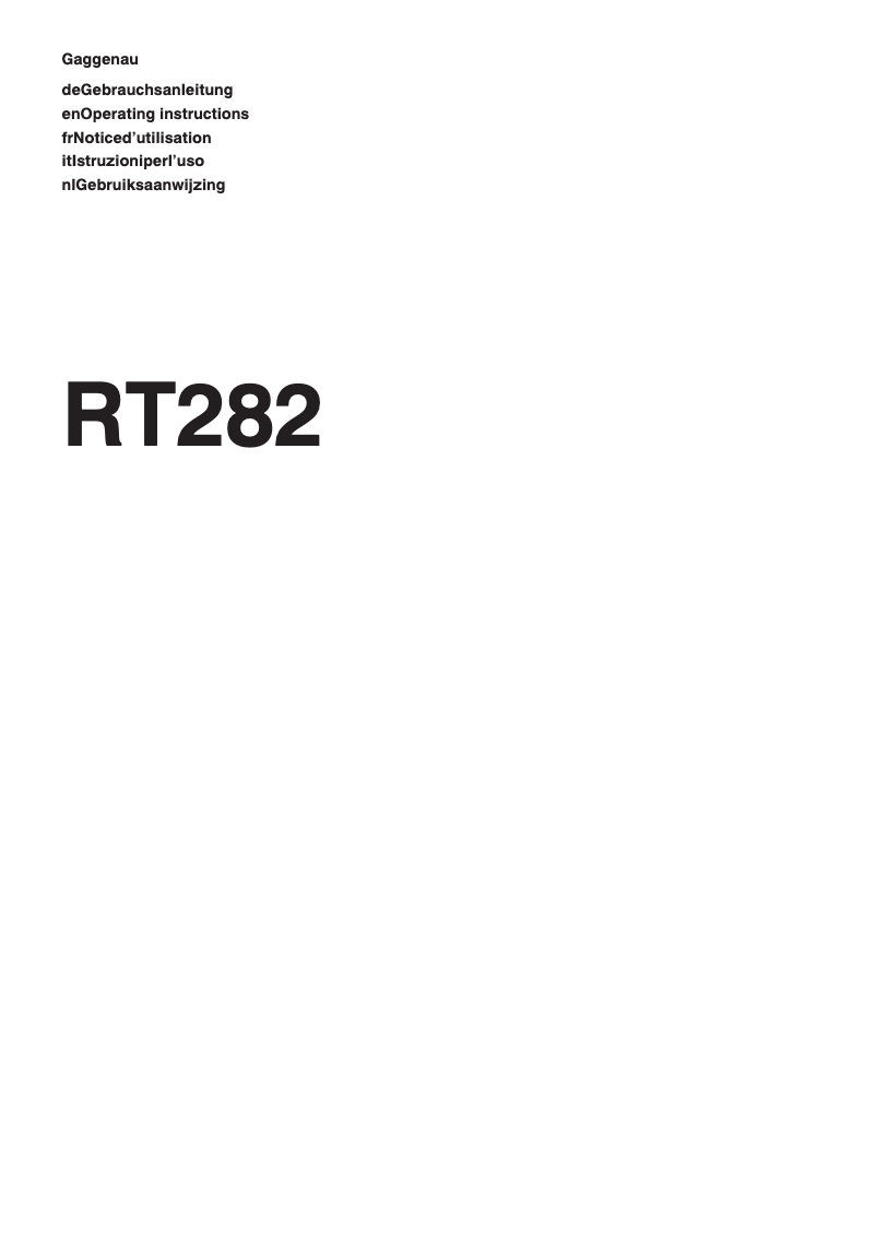 Página 1 del manual Manual de usuario Gaggenau RT 282-100