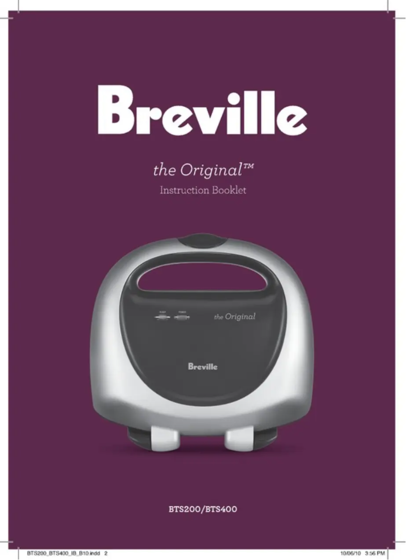 Page 1 de la notice Manuel utilisateur Breville the Original BTS200