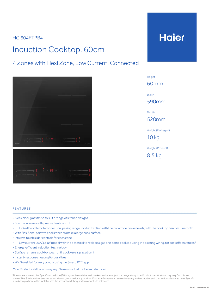 Image de la première page du manuel de l'appareil HCI604FTPB4