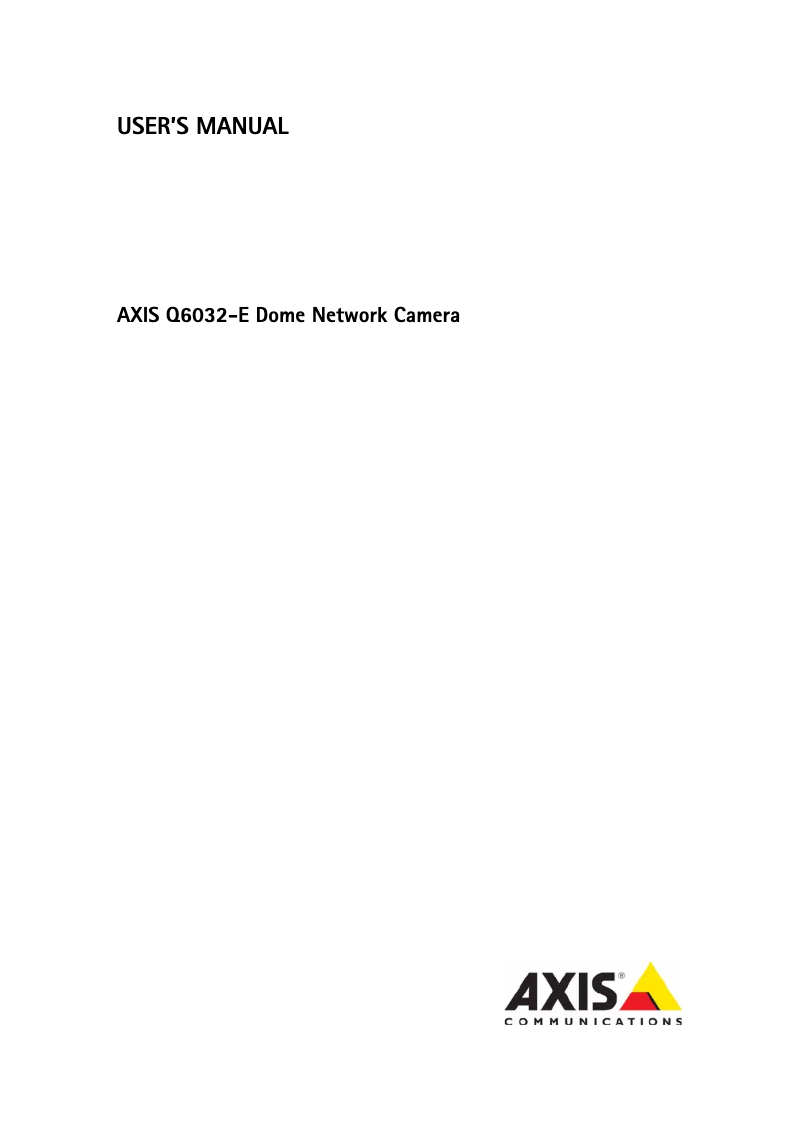 Image de la première page du manuel de l'appareil Q6032-E PTZ Network Camera