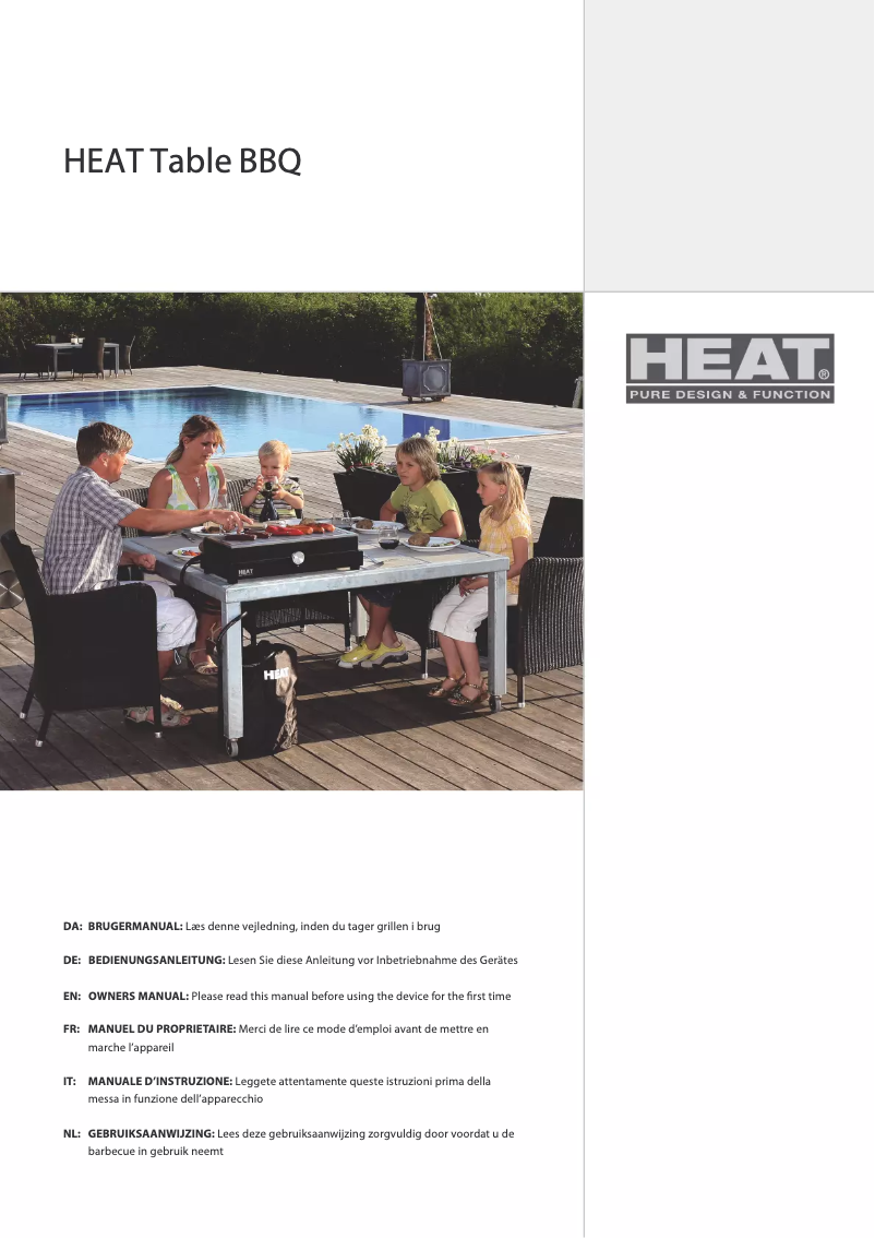 Page 1 de la notice Manuel utilisateur HEAT Table