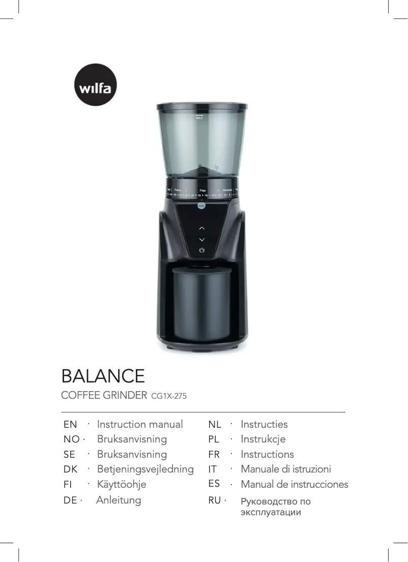 Image de la première page du manuel de l'appareil Balance CG1S-275