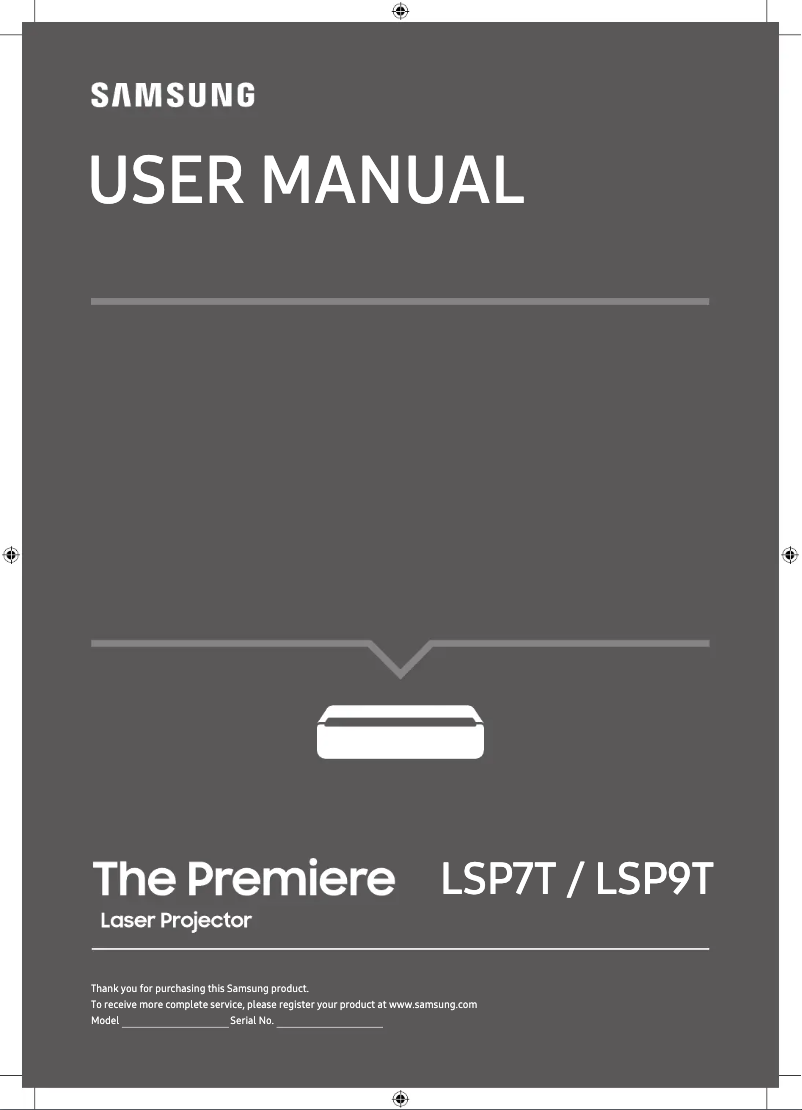 Page 1 de la notice Manuel utilisateur Samsung The Premiere LSP7T
