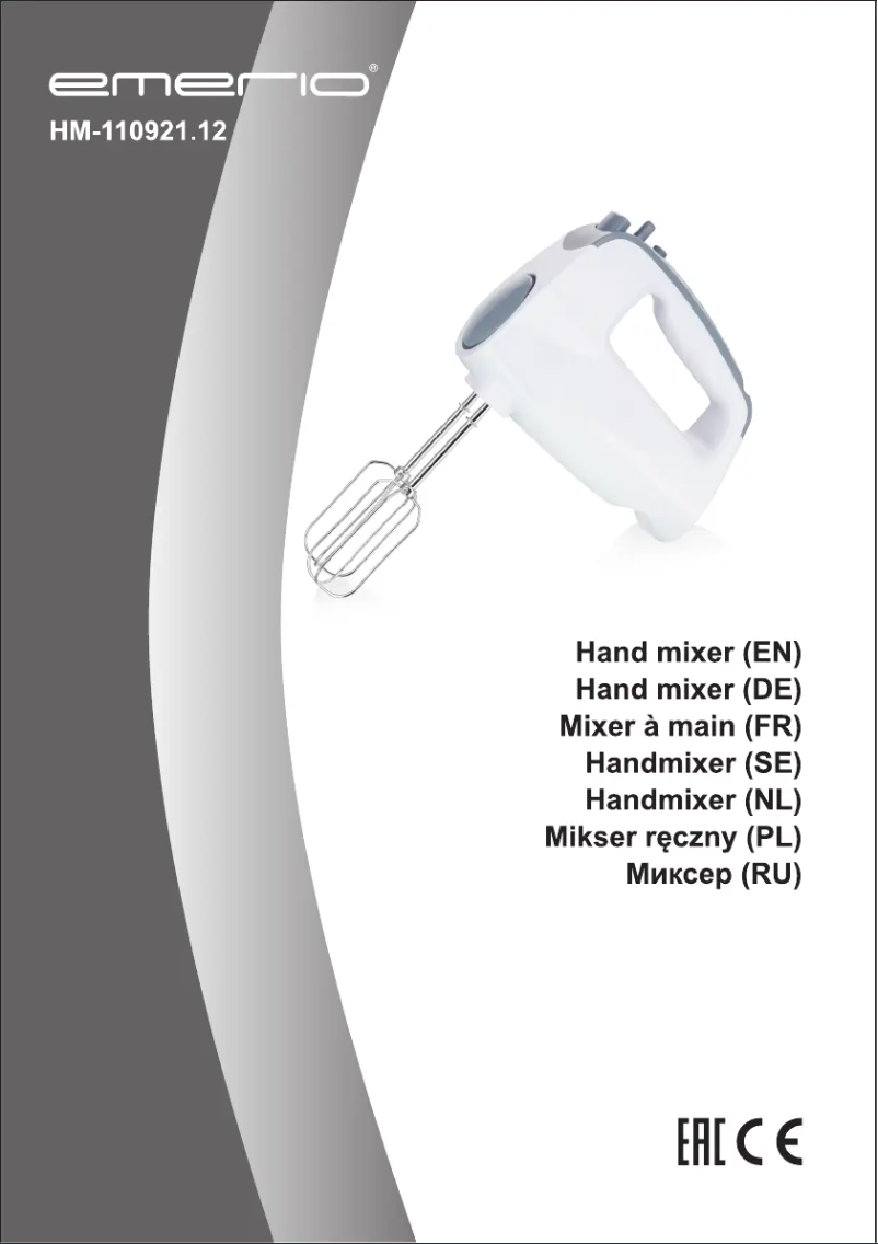 Page 1 de la notice Manuel utilisateur Emerio HM-110921.12