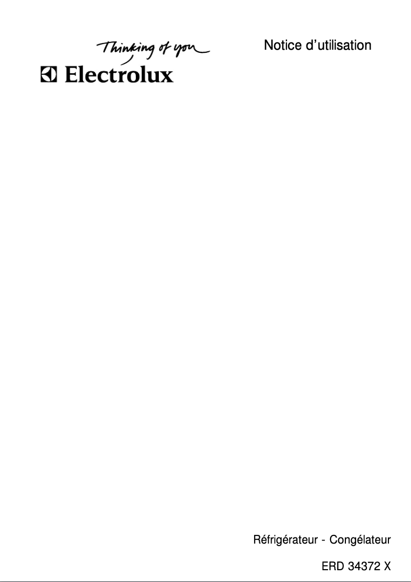 Page 1 de la notice Manuel utilisateur Electrolux ERD34372X