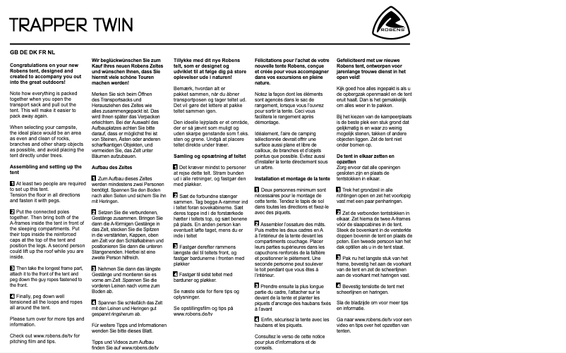 Página 1 del manual Manual de usuario Robens Trapper Twin