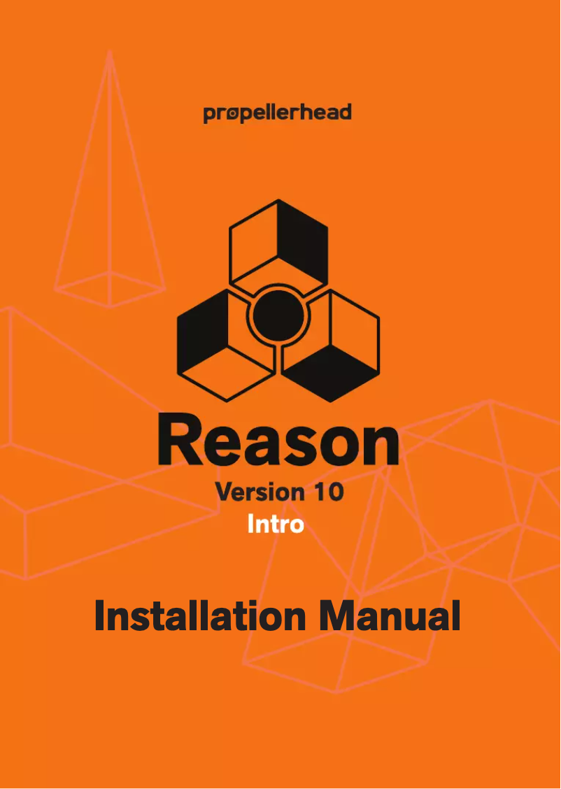 Page 1 de la notice Guide d'installation Propellerhead Reason Intro 10.0