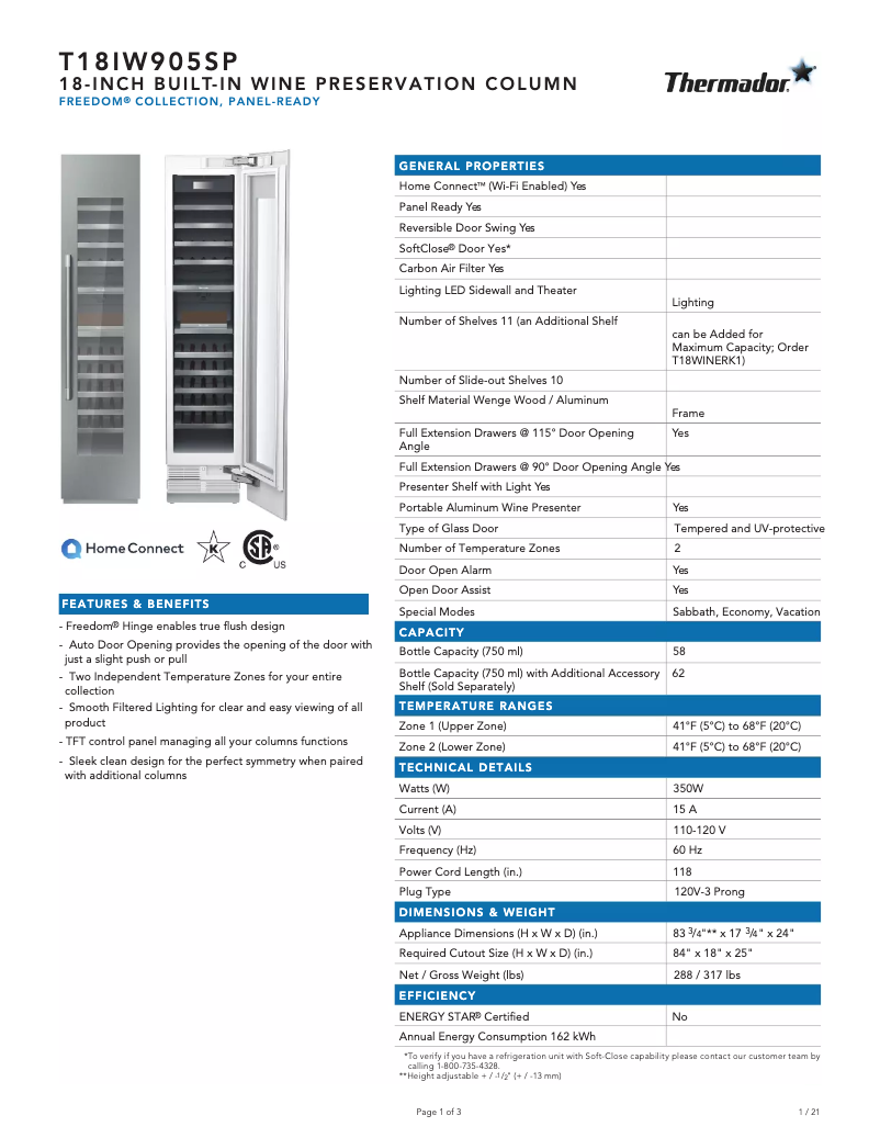 Image de la première page du manuel de l'appareil T18IW905SP