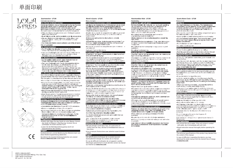 Page 1 de la notice Manuel utilisateur Irox Lola Fred LF108