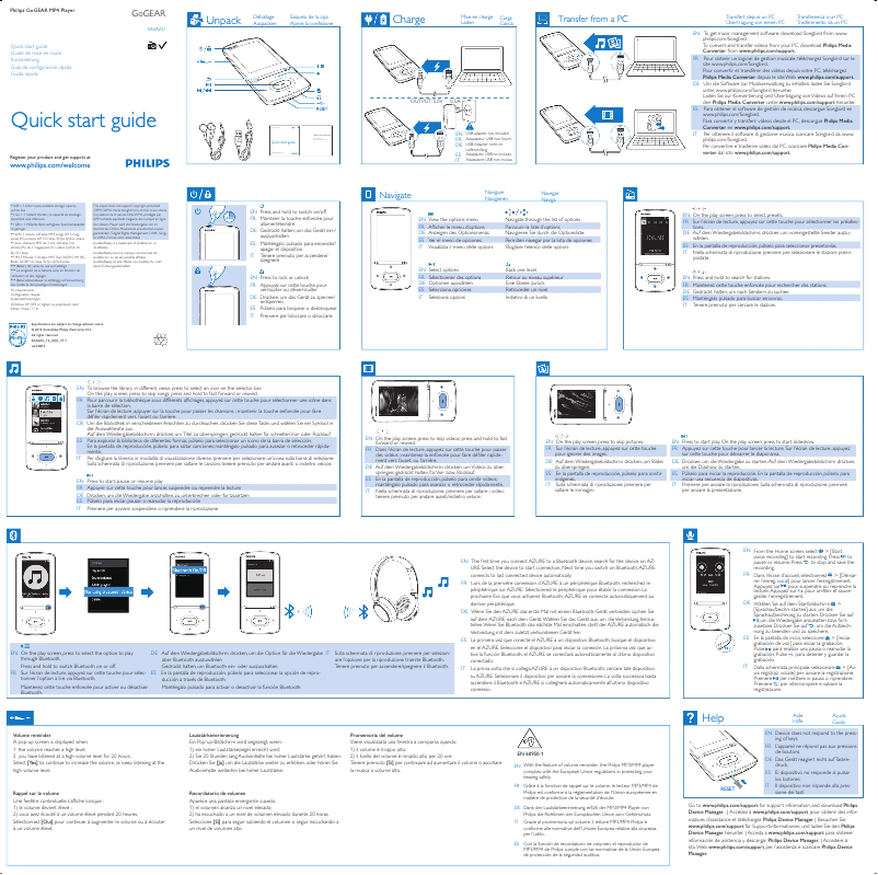 Page n°1 - Manuel utilisateur Philips GoGear SA5AZU