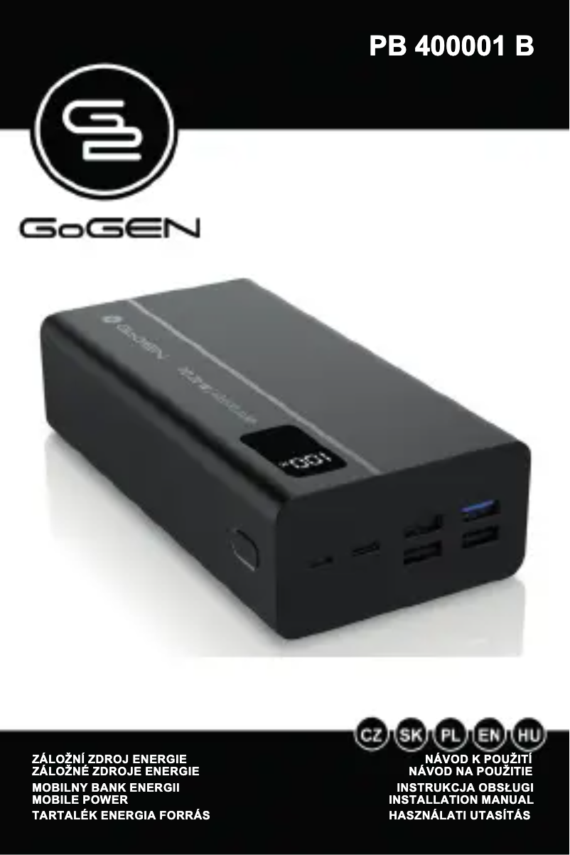 Page 1 de la notice Manuel utilisateur GoGen PB400001B
