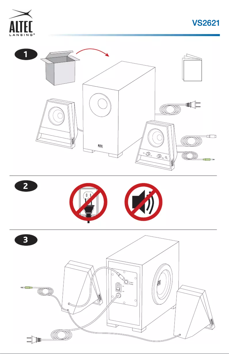 Page 1 de la notice Manuel utilisateur Altec Lansing VS2621