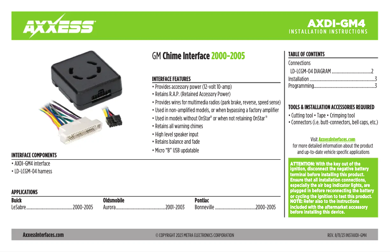 Página 1 del manual Manual de usuario AXESS AXDI-GM4