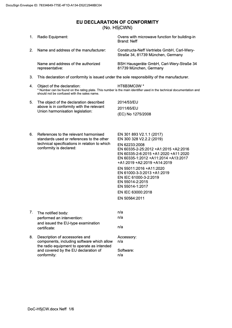 Page n°1 - Manuel utilisateur Neff C17MS22G0