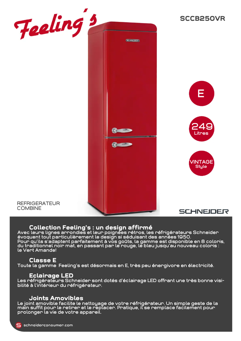 Page 1 de la notice Fiche technique Schneider SCCB250VR