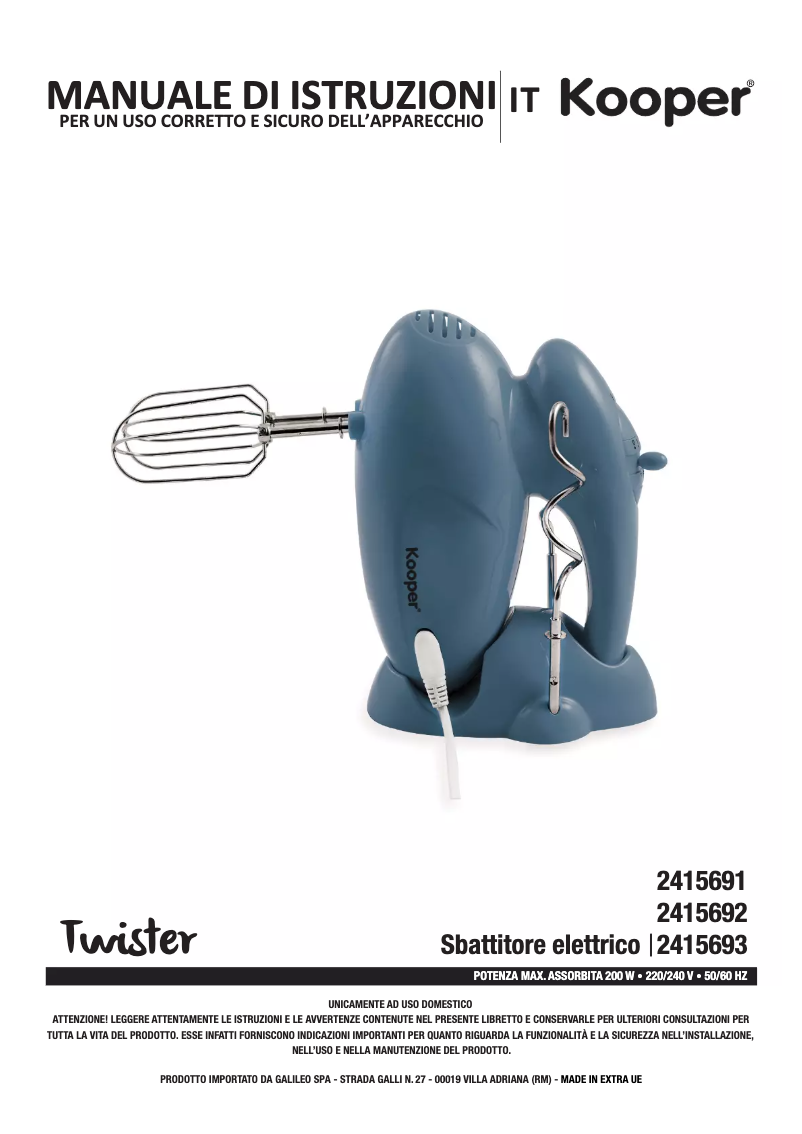 Page 1 de la notice Manuel utilisateur Kooper 2415692