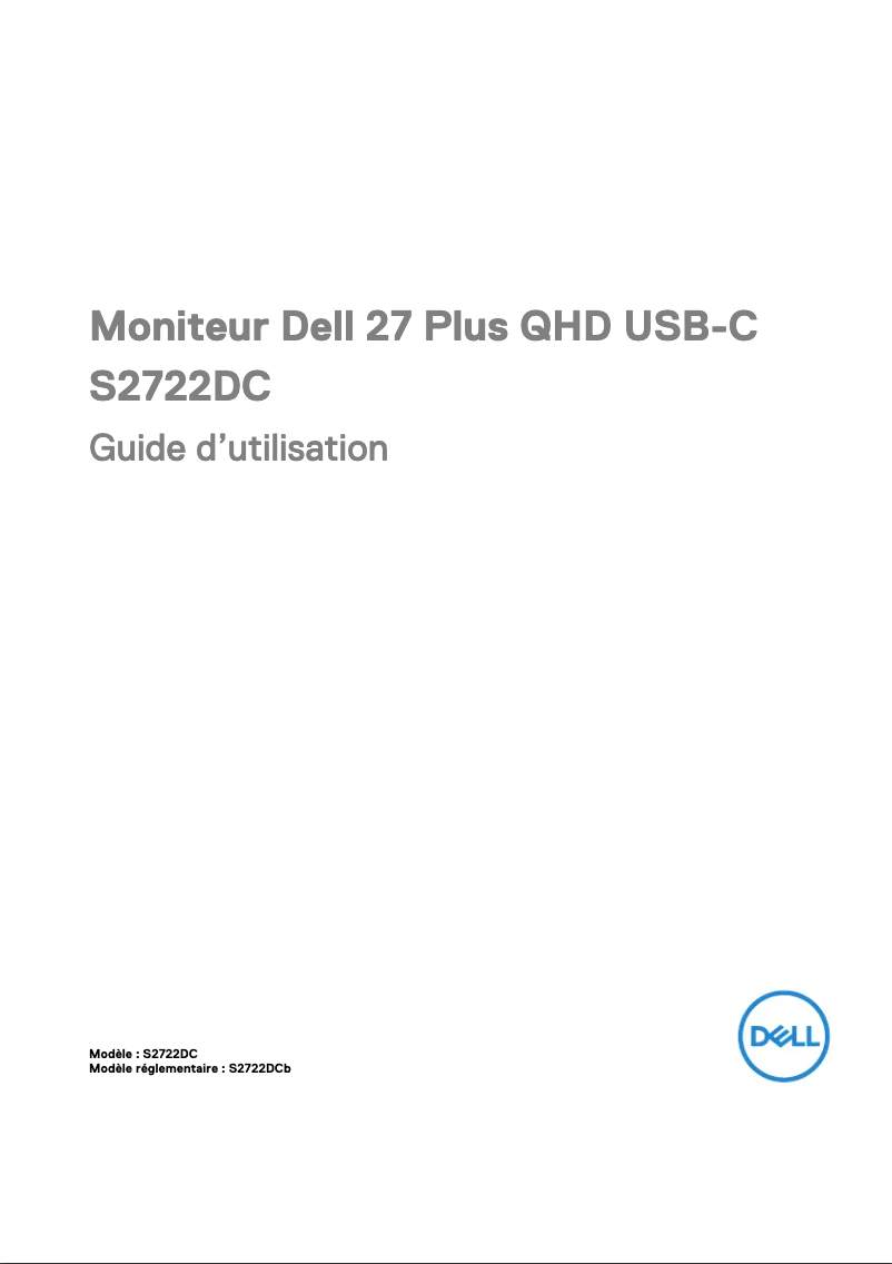 Page 1 de la notice Manuel utilisateur Dell S2722DC