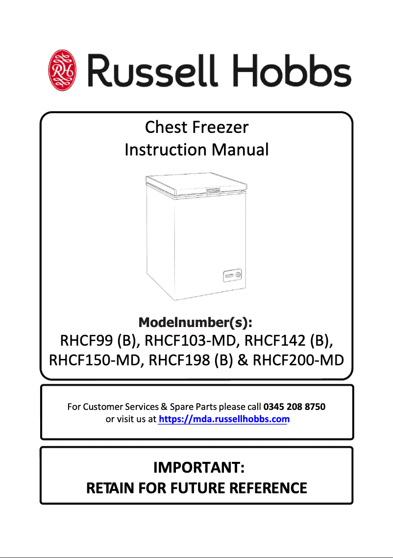 Page 1 de la notice Manuel utilisateur Russell Hobbs RHCF142B