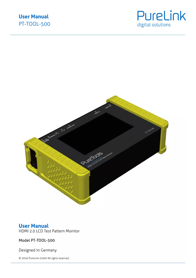 Image de la première page du manuel de l'appareil PT-TOOL-500
