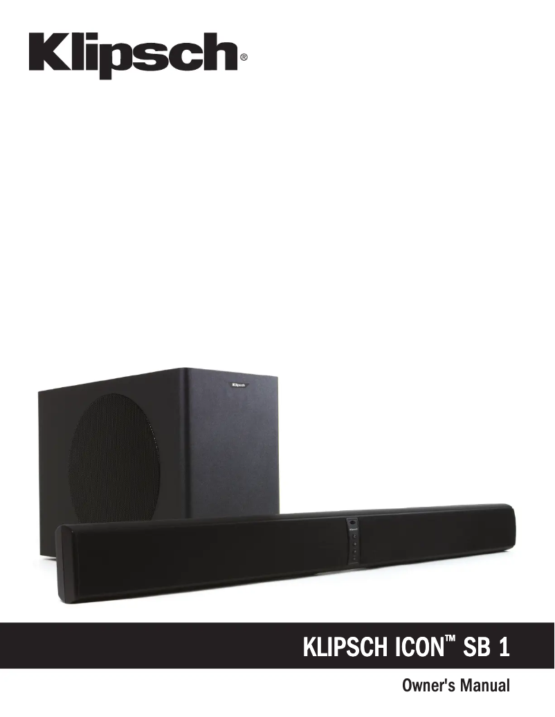 Page 1 de la notice Manuel utilisateur Klipsch Icon SB1 1