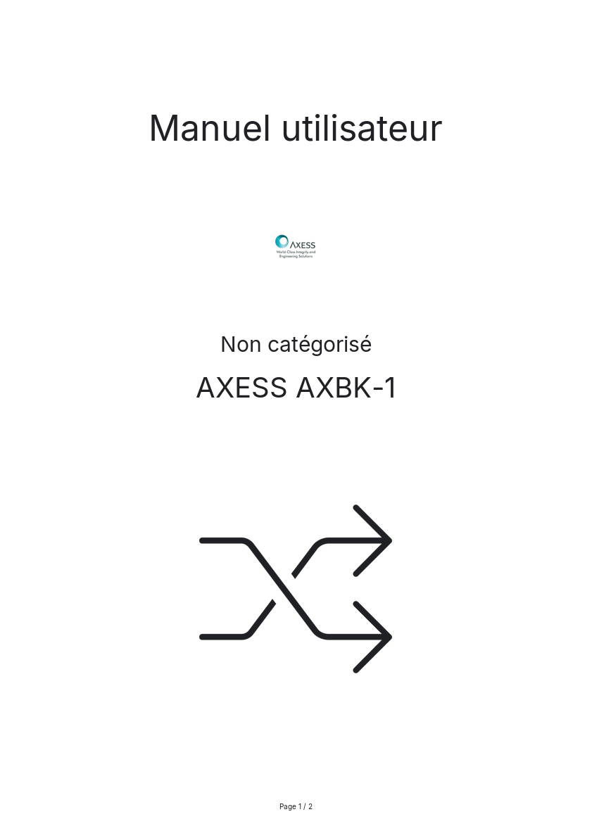 Image de la première page du manuel de l'appareil AXBK-1