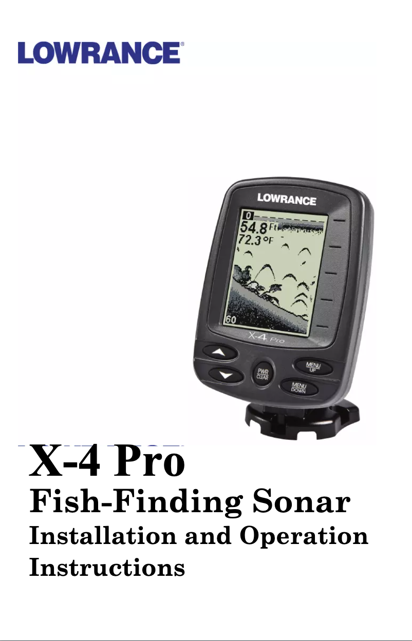 Page 1 de la notice Manuel utilisateur Lowrance X-4 Pro