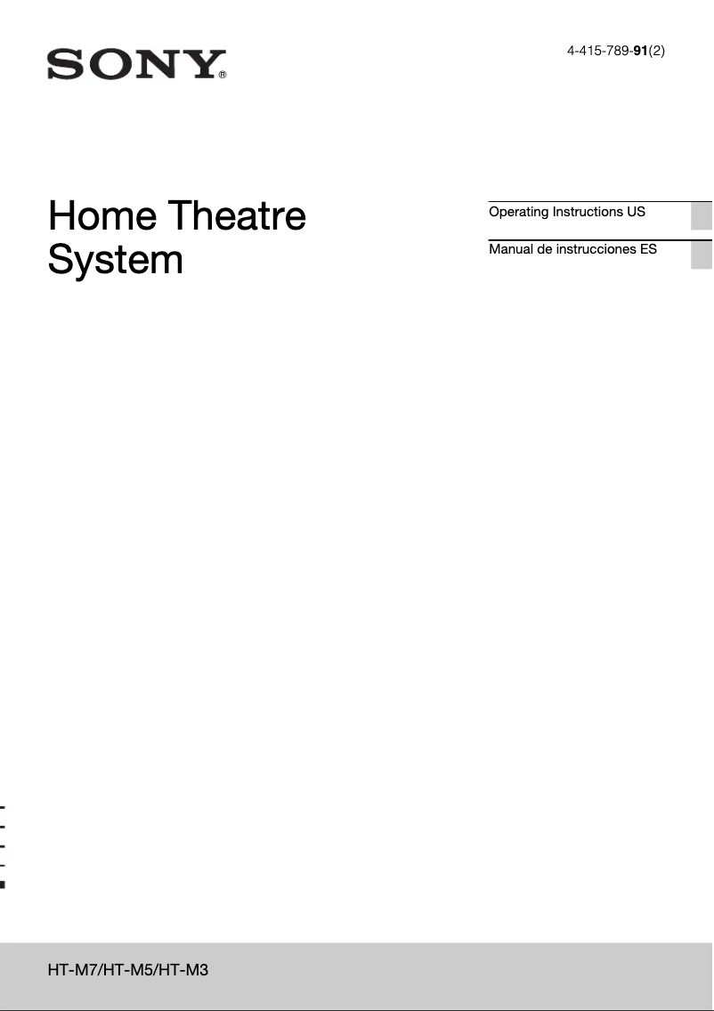 Page 1 de la notice Manuel utilisateur Sony HT-M5
