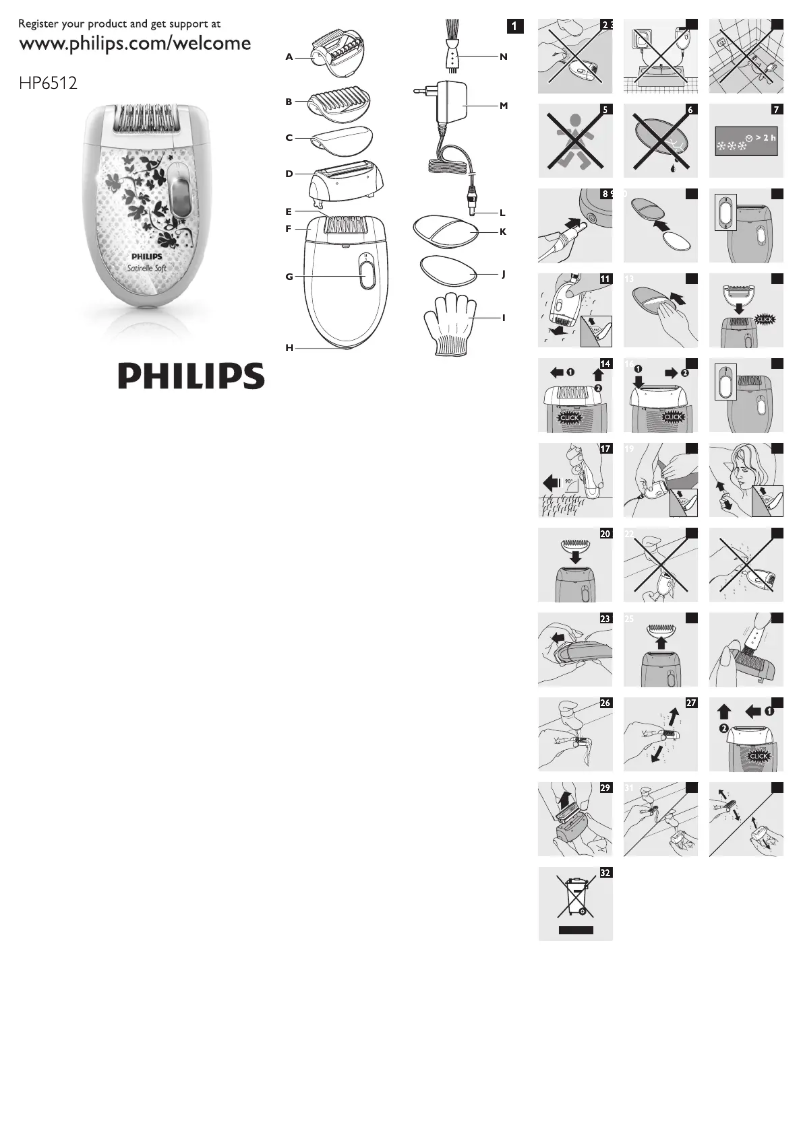 Page n°1 - Manuel utilisateur Philips Satinelle HP6512