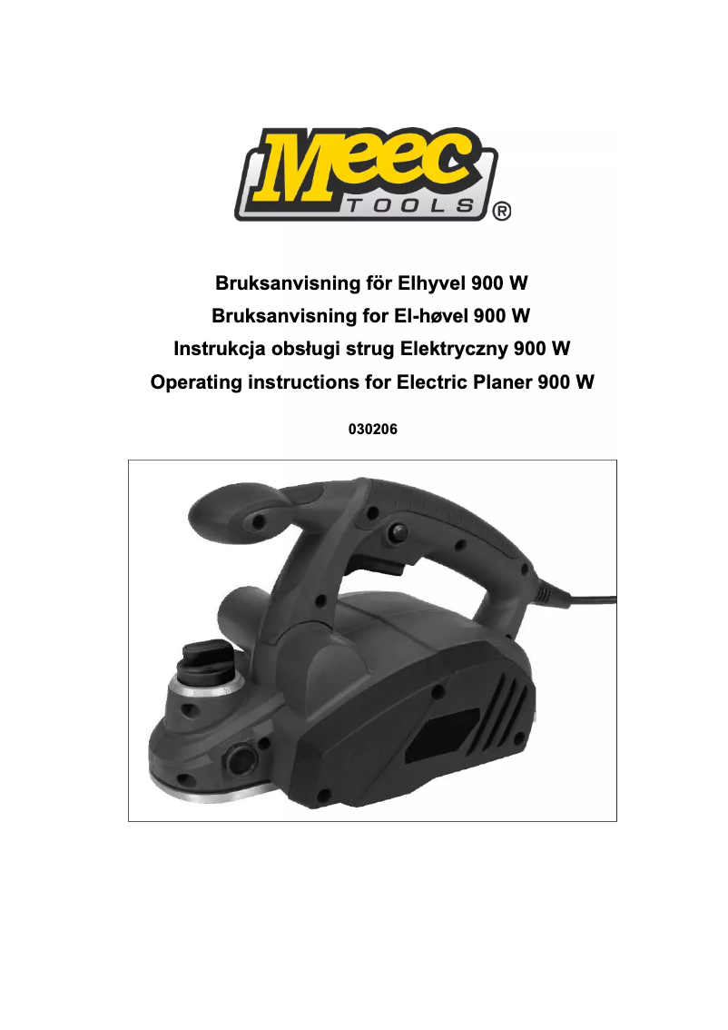 Page 1 de la notice Manuel utilisateur Meec Tools 030-206