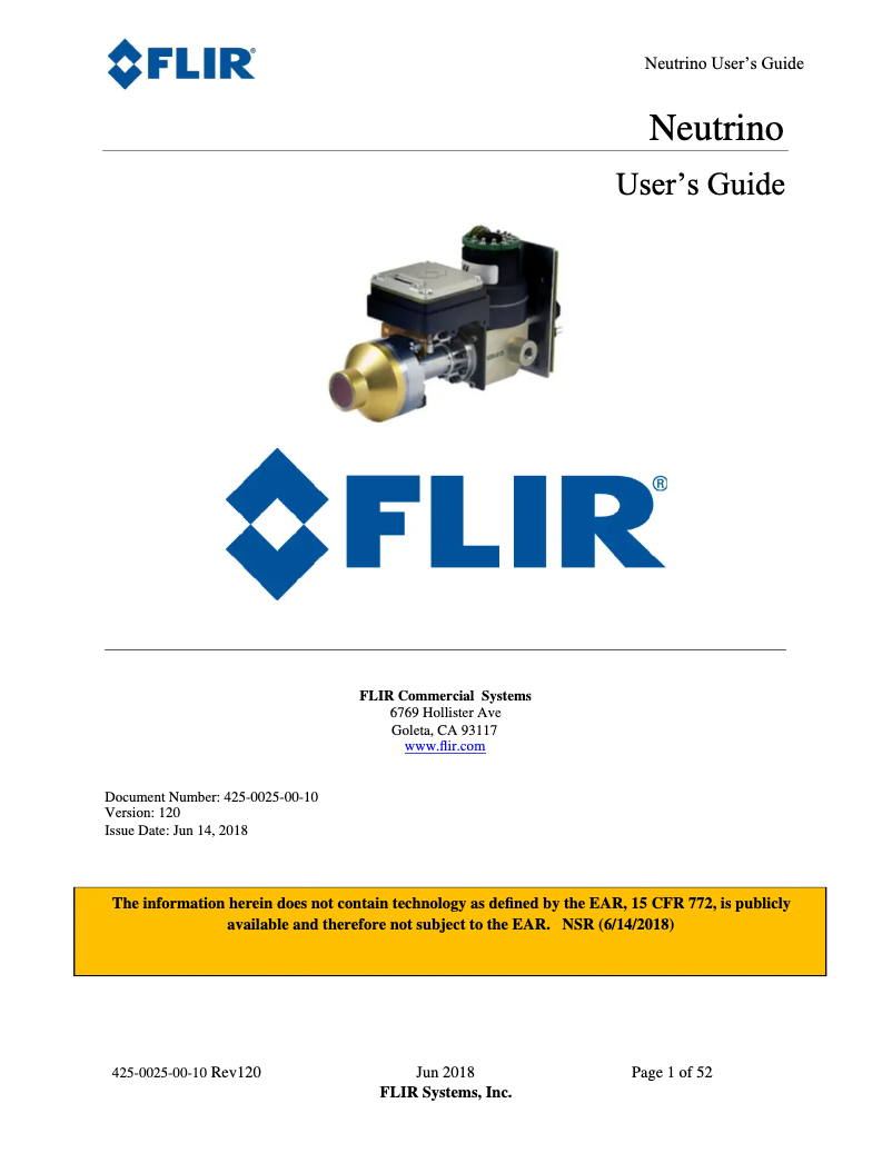 Página 1 del manual Manual de usuario FLIR Neutrino