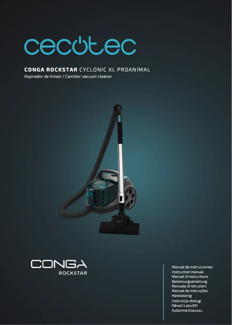 Página 1 del manual Manual de usuario Cecotec Conga Rockstar Cyclonic XL ProAnimal