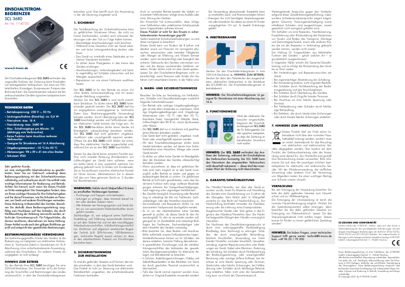 Image de la première page du manuel de l'appareil SCL 3680