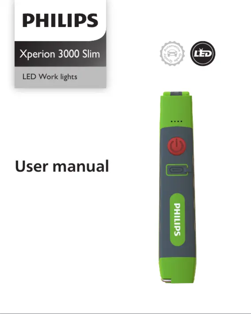 Page 1 de la notice Manuel utilisateur Philips Xperion 3000 LUMX30SLIMX1