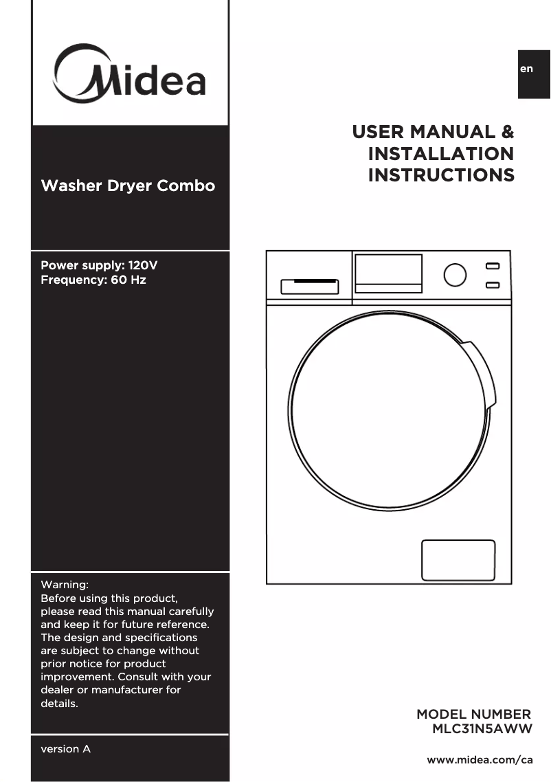 Imagen de la primera página del manual del dispositivo MLC31N5AWW