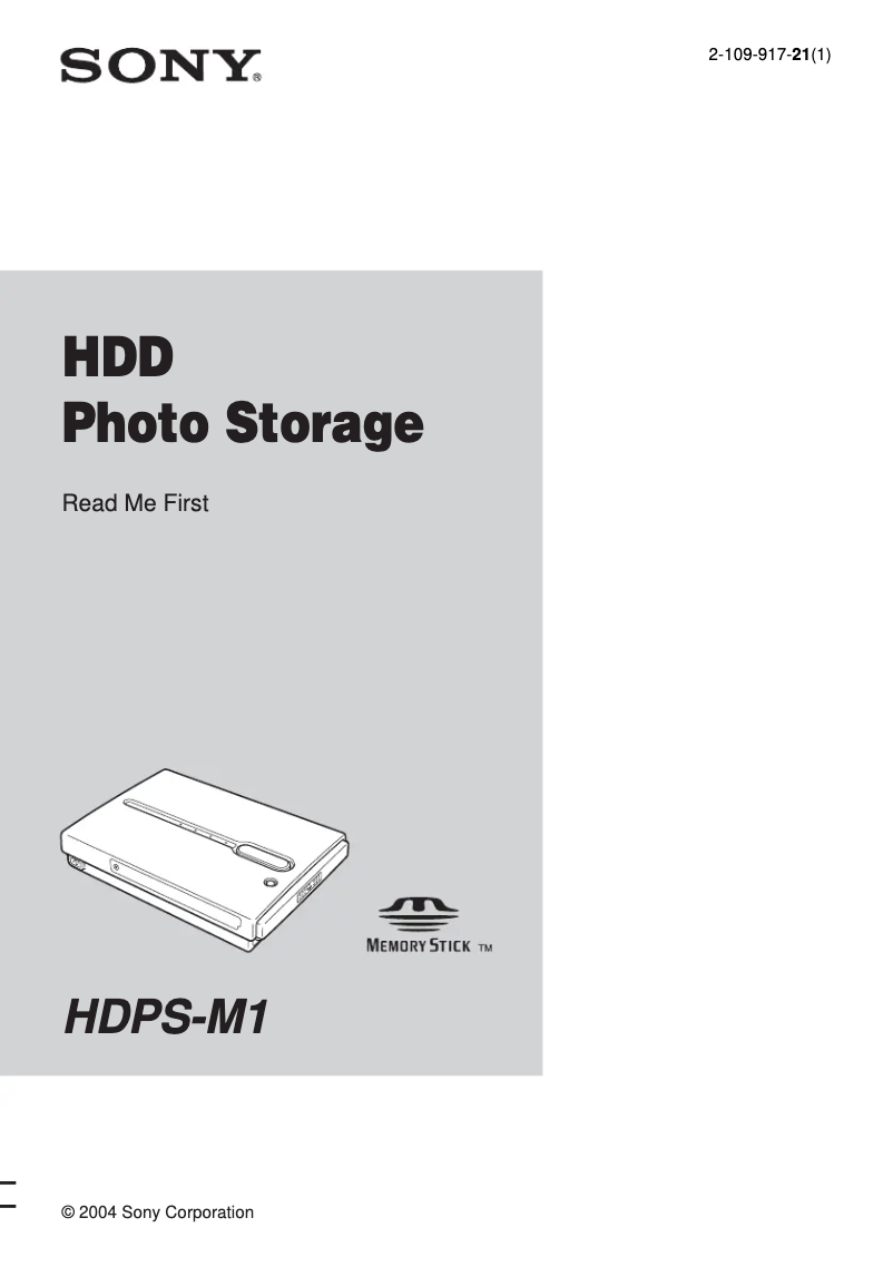 Page 1 de la notice Guide d'installation Sony HDPS-M1