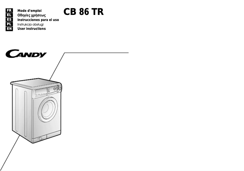 Page n°1 - Manuel utilisateur Candy CB86TR